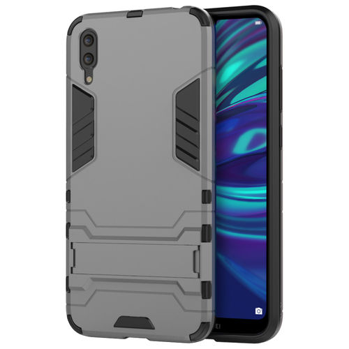 Slim Armour Tough Shockproof Case & Stand for Huawei Y7 Pro (2019) - Grey